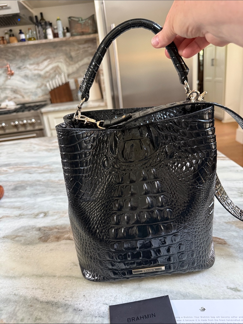 Authentic BRAHMIN Amelia shoulder Bag in Black Melbourne - Picture 4 of 11